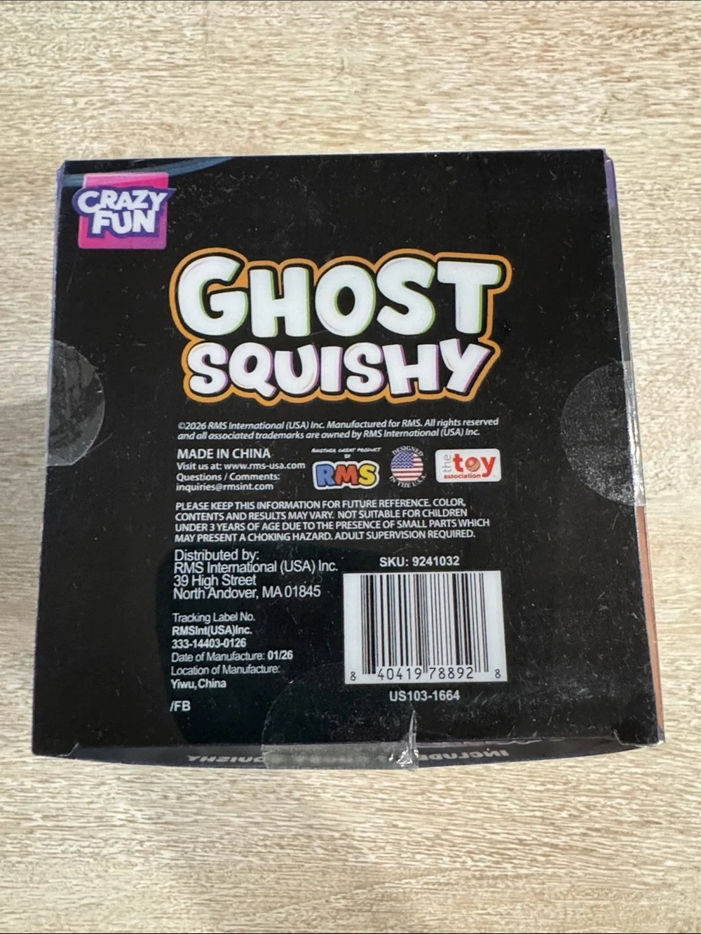 Crazy Fun Ghost Squishy  - White with Orange Cheeks